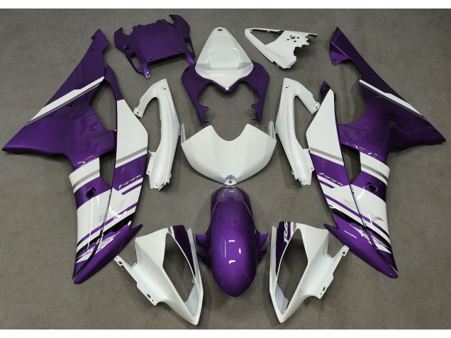 2008-2016 Gloss White and Purple OEM Style R6 Fairings