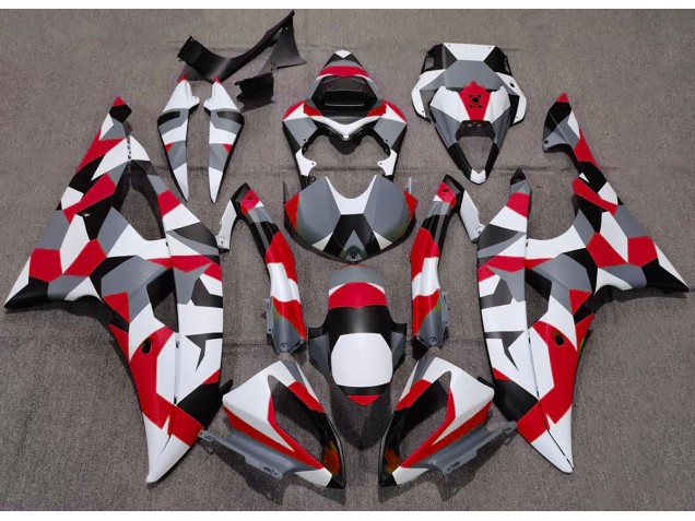 2008-2016 Red Camo Plain R6 Fairings
