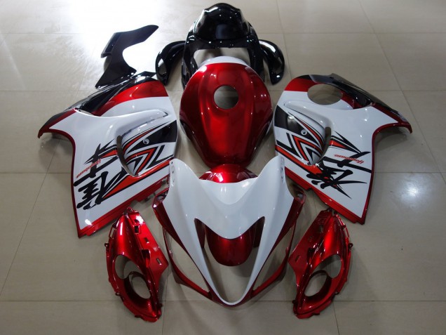 2008-2020 Gloss Red & White Design GSXR 1300 Hayabusa Fairings 2008-2020 Gloss Red & White Design GSXR 1300 Hayabusa Fairings