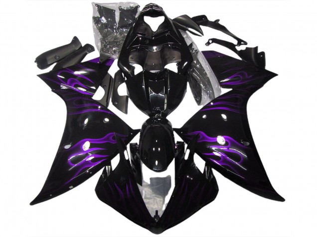 2009-2011 Black & Purple Flame R1 Fairings 2009-2011 Black & Purple Flame R1 Fairings