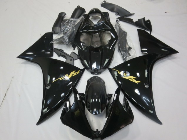 2009-2011 Gloss Black Gold R1 Fairings