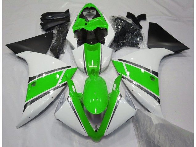 2009-2011 Gloss White and Green R1 Fairings 2009-2011 Gloss White and Green R1 Fairings
