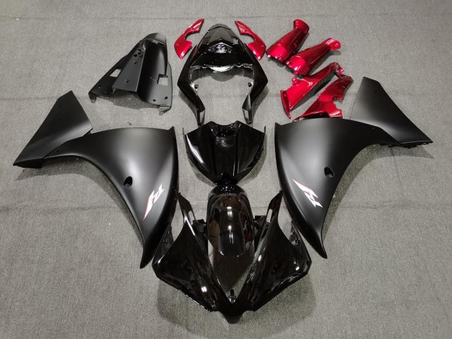 2009-2011 Matte Black and Red R1 Fairings 2009-2011 Matte Black and Red R1 Fairings