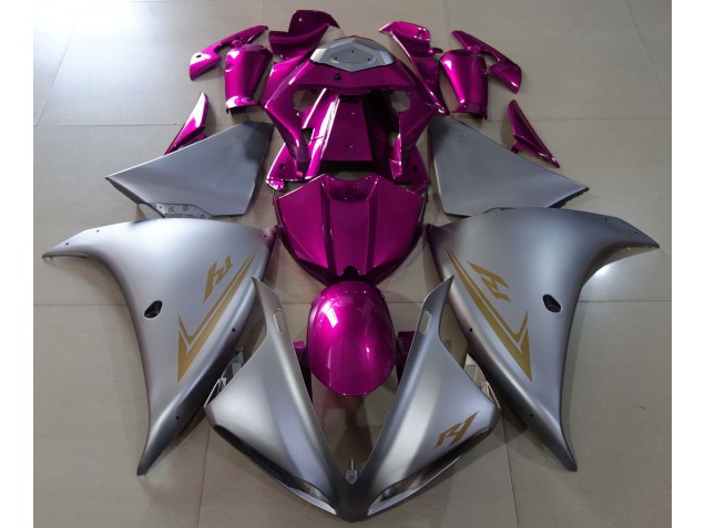 2009-2011 Matte Silver & Pink R1 Fairings