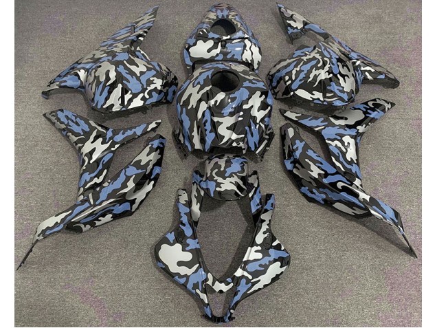 2009-2012 Blue and Silver Camo CBR600RR Fairings