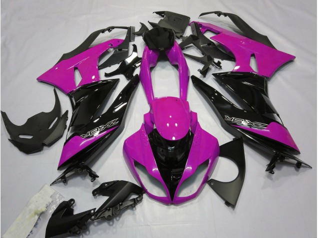 2009-2012 Gloss Pink and Black ZX6R Fairings
