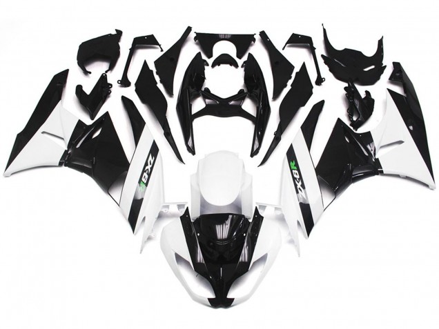 2009-2012 Gloss White and Slick Black ZX6R Fairings