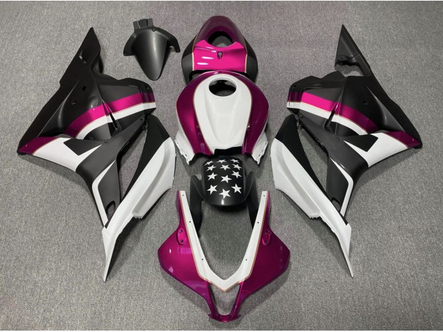 2009-2012 Matte Black and Pink Star CBR600RR Fairings 2009-2012 Matte Black and Pink Star CBR600RR Fairings