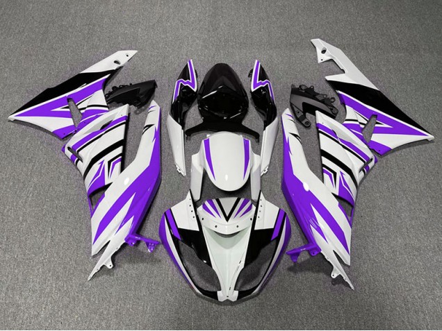 2009-2012 Purple White and Black Zag ZX6R Fairings 2009-2012 Purple White and Black Zag ZX6R Fairings