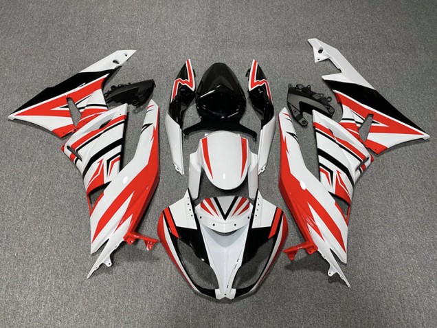 2009-2012 Red White and Black Zag ZX6R Fairings 2009-2012 Red White and Black Zag ZX6R Fairings