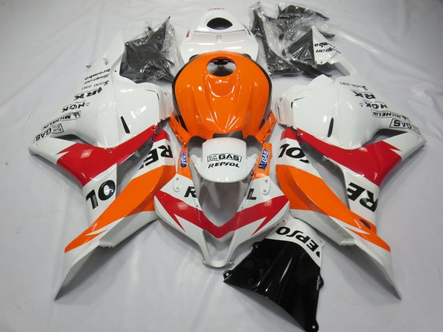2009-2012 White Red and Orange Repsol CBR600RR Fairings 2009-2012 White Red and Orange Repsol CBR600RR Fairings