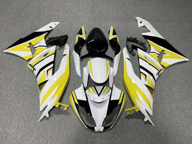 2009-2012 Yellow White and Black Zag ZX6R Fairings