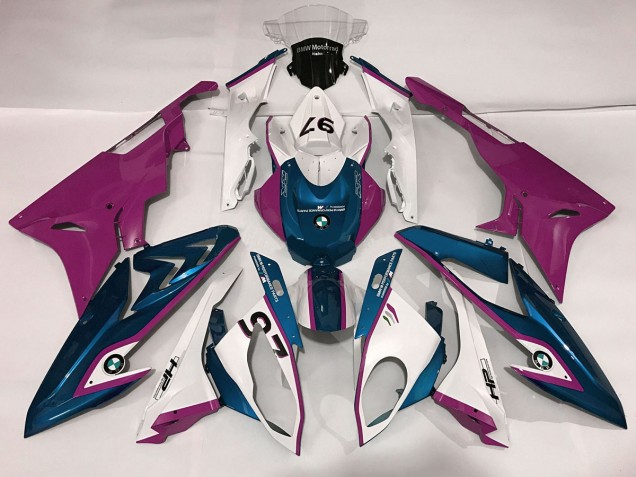 2009-2014 Alien Blue and White S1000RR Fairings 2009-2014 Alien Blue and White S1000RR Fairings