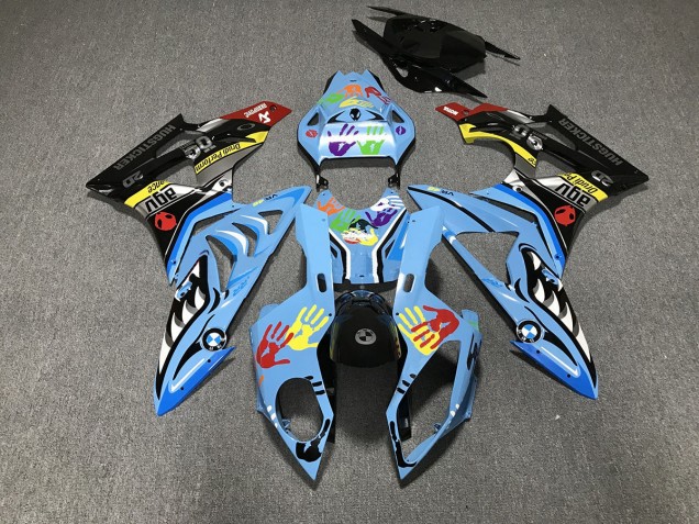 2009-2014 Alien Blue and White S1000RR Fairings 2009-2014 Alien Blue and White S1000RR Fairings