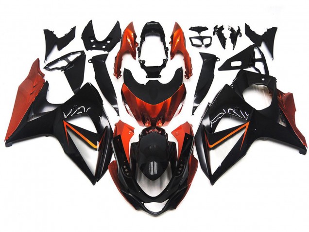 2009-2016 Custom Orange and Black with Silver inlay GSXR 1000 Fairings 2009-2016 Custom Orange and Black with Silver inlay GSXR 1000 Fairings