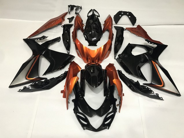 2009-2016 Gloss Black and Shiny Orange GSXR 1000 Fairings 2009-2016 Gloss Black and Shiny Orange GSXR 1000 Fairings