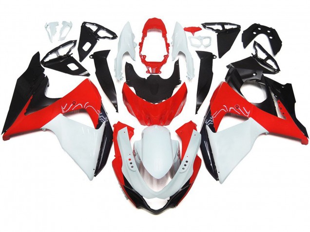 2009-2016 Gloss Red with White and black GSXR 1000 Fairings 2009-2016 Gloss Red with White and black GSXR 1000 Fairings