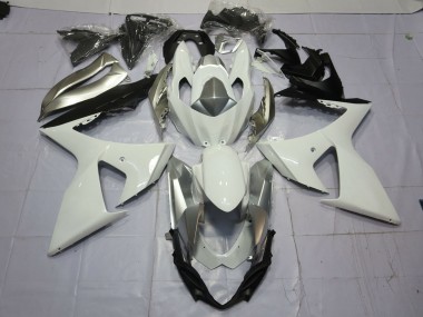 2009-2016 Silver and White GSXR 1000 Fairings