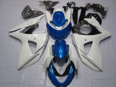 2009-2016 White and Blue GSXR 1000 Fairings