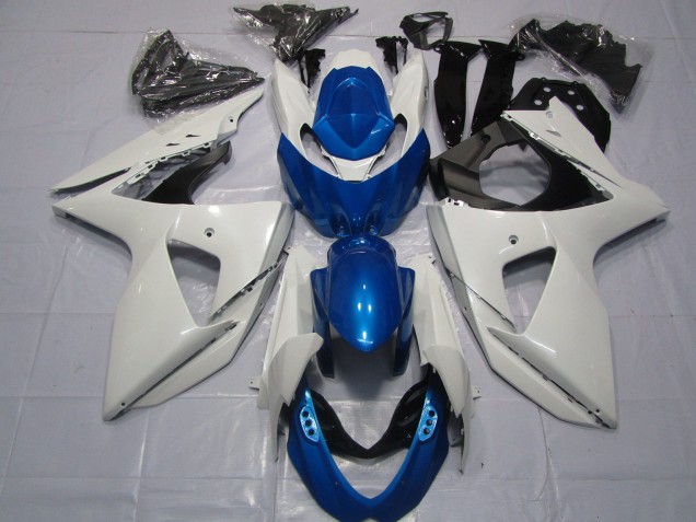 2009-2016 White and Blue GSXR 1000 Fairings