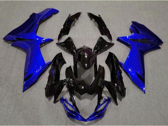 2011-2024 Gloss Black and Aqua Blue GSXR 600-750 Fairings 2011-2024 Gloss Black and Aqua Blue GSXR 600-750 Fairings