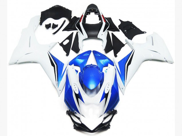 2011-2024 Gloss White and Blue Style GSXR 600-750 Fairings 2011-2024 Gloss White and Blue Style GSXR 600-750 Fairings