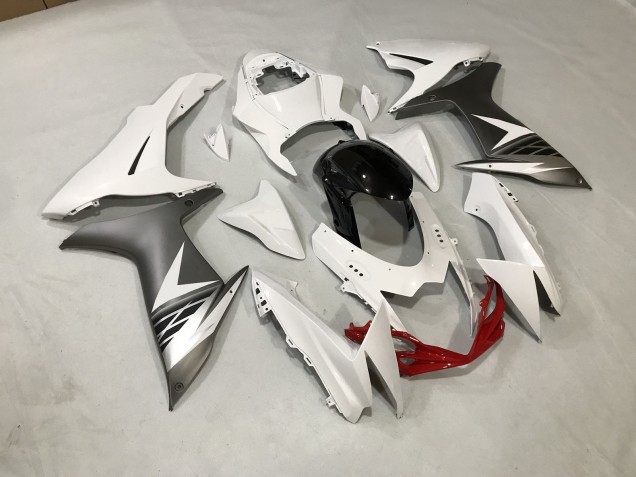 2011-2024 Gloss White and Matte Silver GSXR 600-750 Fairings 2011-2024 Gloss White and Matte Silver GSXR 600-750 Fairings