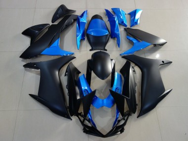 2011-2024 Matte Black & Bright Blue GSXR 600-750 Fairings