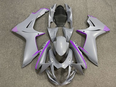 2011-2024 Matte Nardo Grey & Purple Accents GSXR 600-750 Fairings