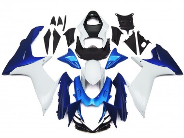 2011-2024 Plain White and Blue Style Kit GSXR 600-750 Fairings