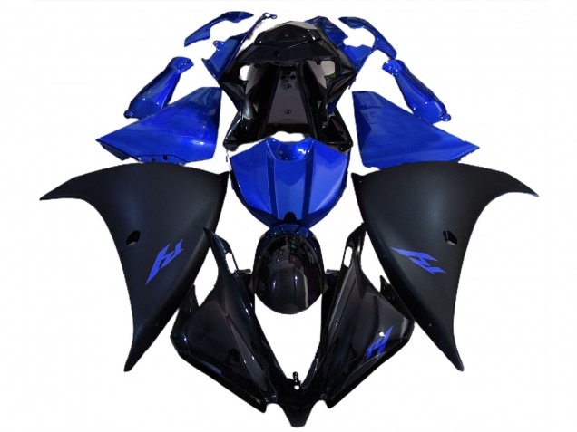 2012-2014 Matte Black and Blue R1 Fairings