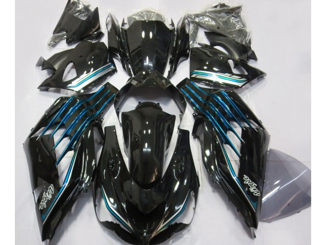 2012-2021 Gloss Black & Light Blue ZX14R Fairings 2012-2021 Gloss Black & Light Blue ZX14R Fairings