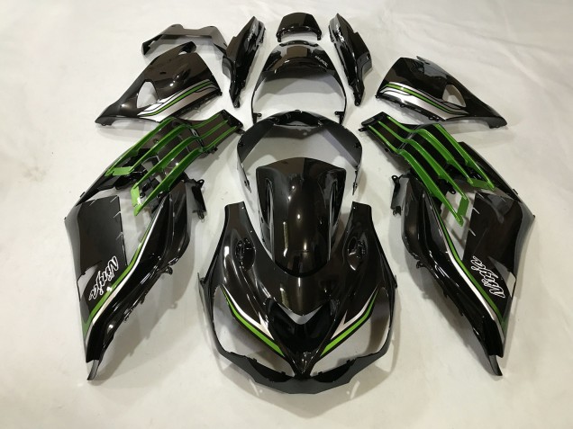 2012-2021 Gloss Black and Slime Green ZX14R Fairings 2012-2021 Gloss Black and Slime Green ZX14R Fairings