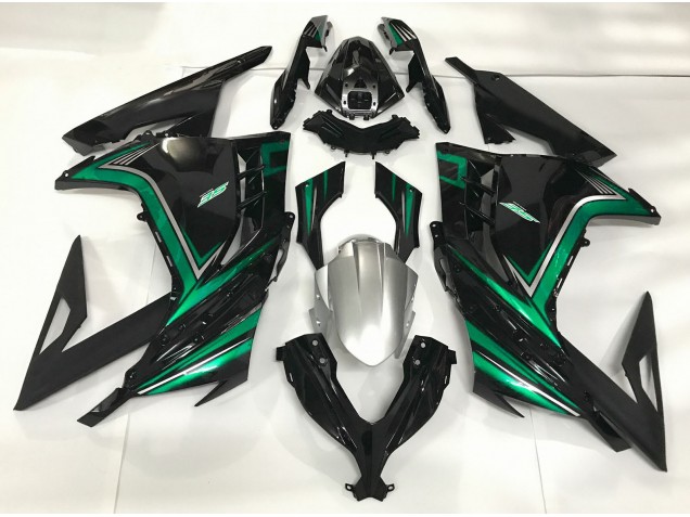 2013-2018 Gloss Black & Emerald Green Ninja 300 Fairings
