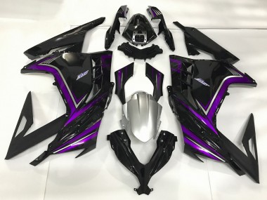 2013-2018 Gloss Black & Purple Ninja 300 Fairings