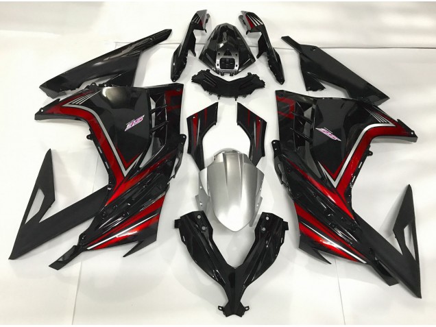 2013-2018 Gloss Black & Red Ninja 300 Fairings