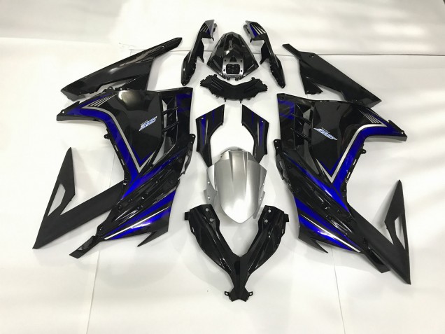 2013-2018 Gloss Black and Blue Ninja 300 Fairings 2013-2018 Gloss Black and Blue Ninja 300 Fairings