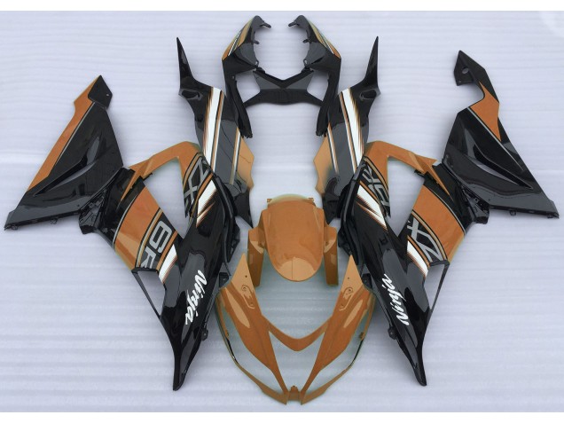 2013-2018 Gloss Orange and Black ZX6R Fairings