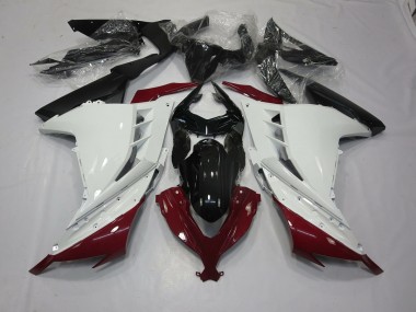 2013-2018 Maroon and White Ninja 300 Fairings