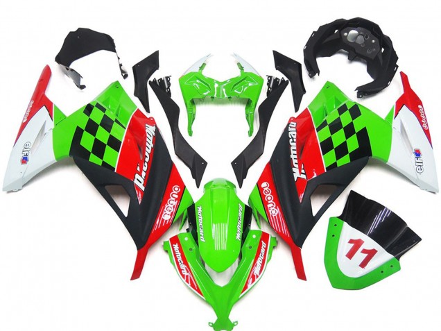 2013-2018 Red and Black Check Gloss Ninja 300 Fairings 2013-2018 Red and Black Check Gloss Ninja 300 Fairings