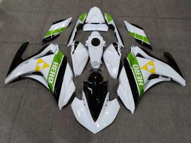 2015-2018 Gloss White Black and Green R3 Fairings
