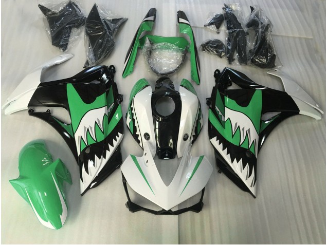 2015-2018 Green and White Shark R3 Fairings 2015-2018 Green and White Shark R3 Fairings