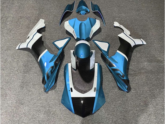 2015-2019 Light Blue & Carbon Fiber Accents R1 Fairings
