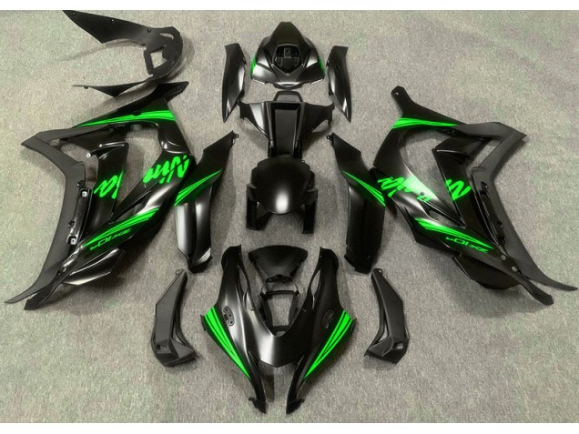 2016-2019 Satin Black & Green ZX10R Fairings 2016-2019 Satin Black & Green ZX10R Fairings