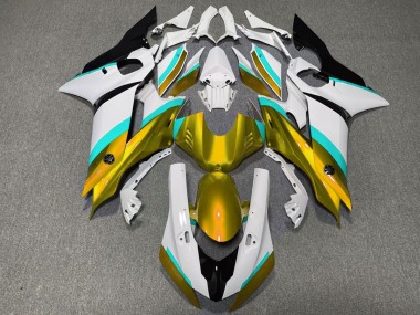 2017-2021 Gold and Light Blue Gloss R6 Fairings