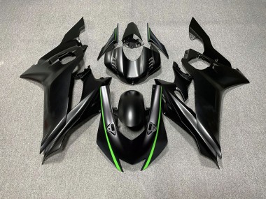 2017-2021 Matte Black & Green Accents R6 Fairings