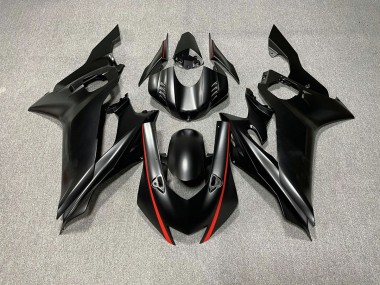 2017-2021 Matte Black & Red Accents R6 Fairings
