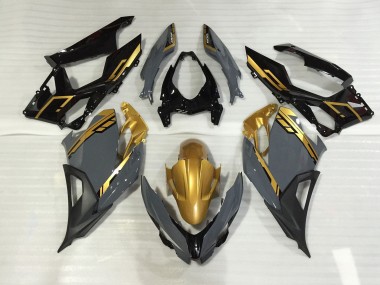 2018-2023 Nardo Grey and Gold Ninja 400 Fairings