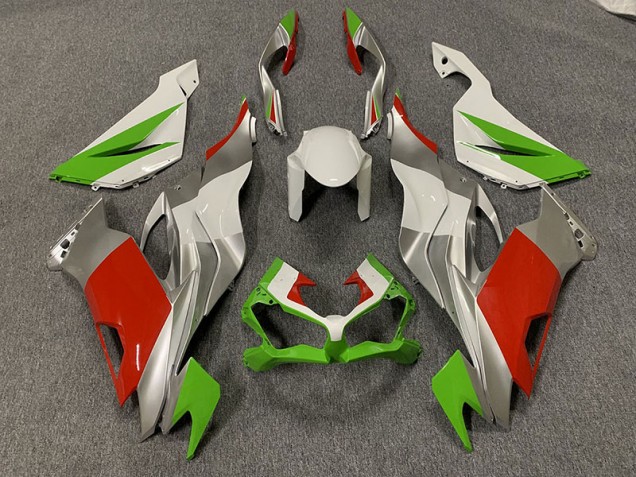 2019-2023 Custom Red / Green and Silver ZX6R Fairings 2019-2023 Custom Red / Green and Silver ZX6R Fairings