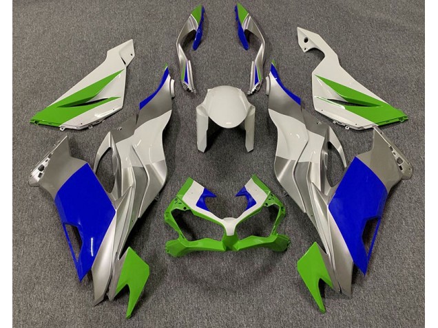 2019-2023 Gloss Green Blue and Silver ZX6R Fairings 2019-2023 Gloss Green Blue and Silver ZX6R Fairings
